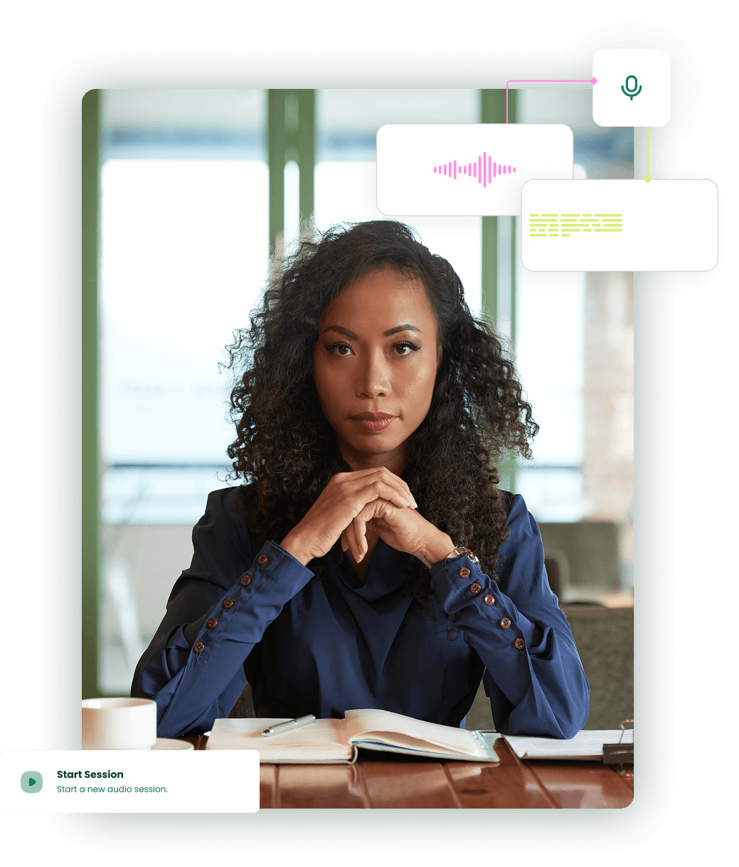 Woman using Cymbiose AI